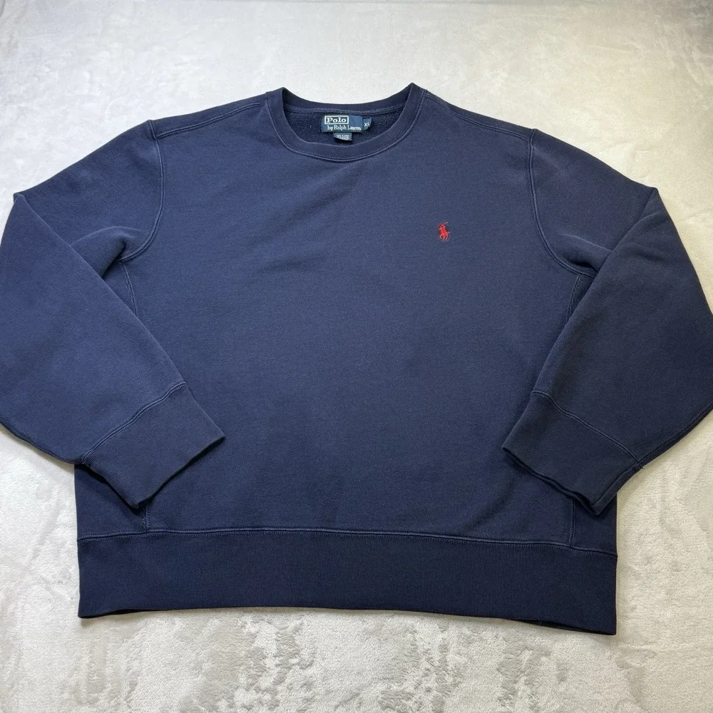 Polo‎ Ralph Lauren Sweatshirt XL Navy Crewneck Pony Logo Pullover